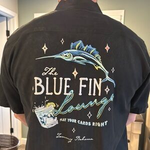 Tommy Bahama Black Blue Fin Lounge Shirt